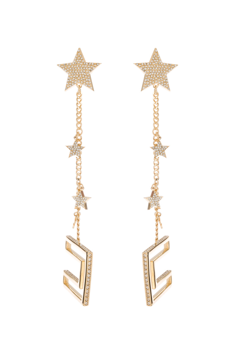 Cascading earrings with logo and stars - Jewels | Elisabetta Franchi® Outlet