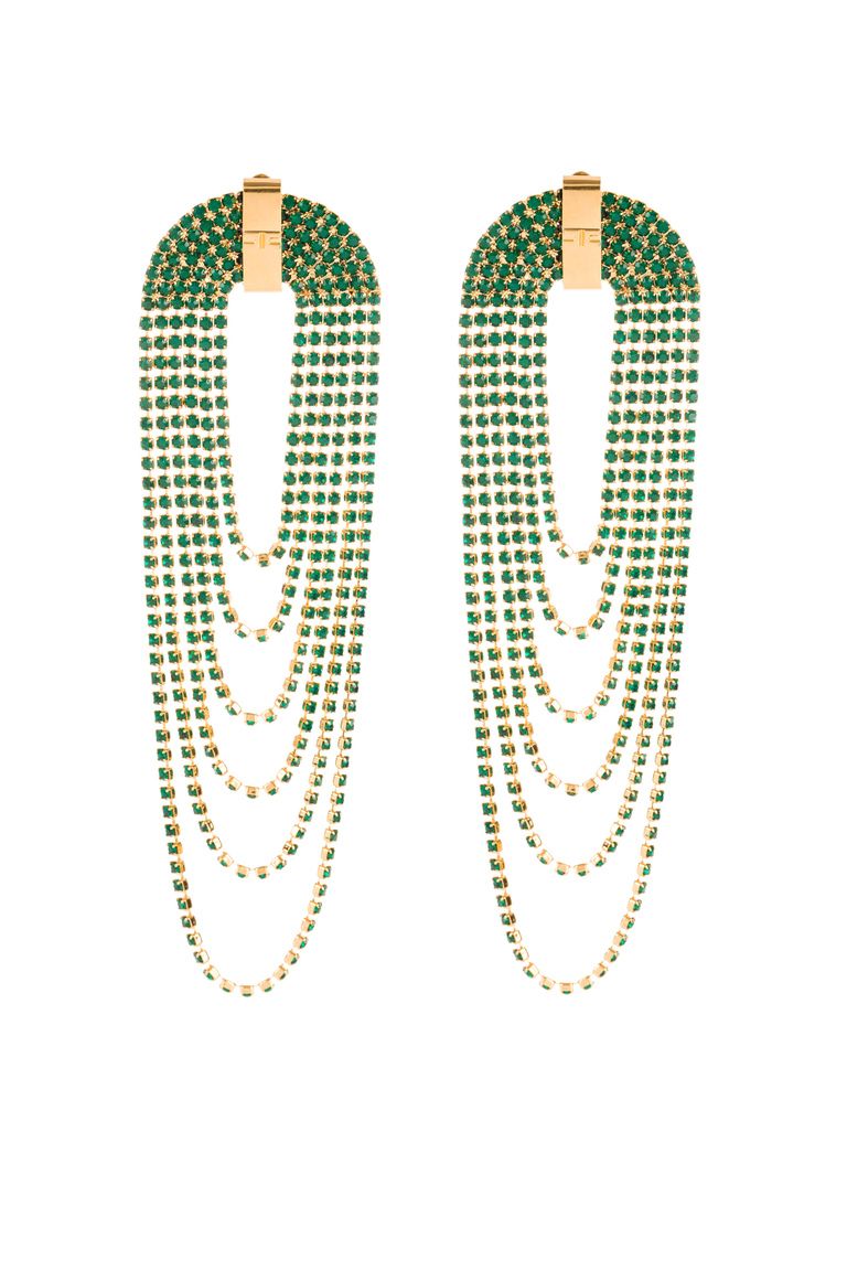 Pendant earrings with coloured rhinestones - Accessories | Elisabetta Franchi® Outlet