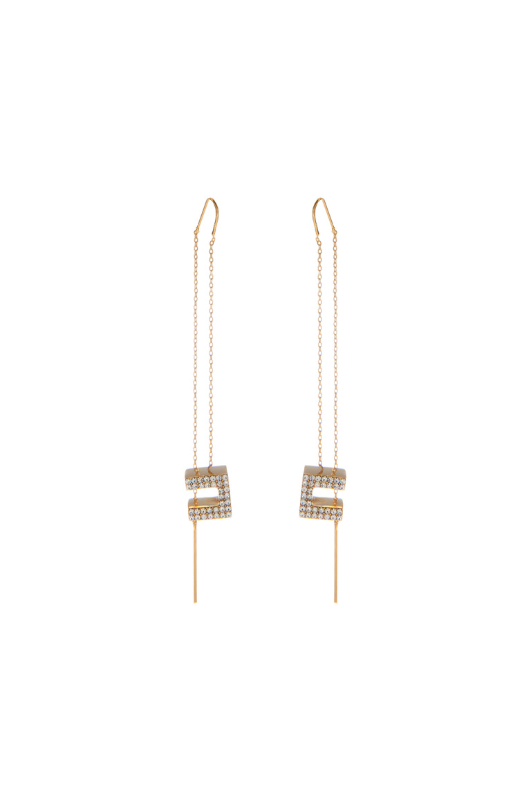 Pendant earrings with rhinestones logo - Accessories | Elisabetta Franchi® Outlet