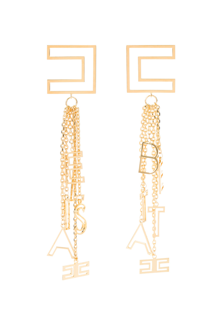 Boucles d'oreilles pendentifs avec breloques logo - Bijoux | Elisabetta Franchi® Outlet