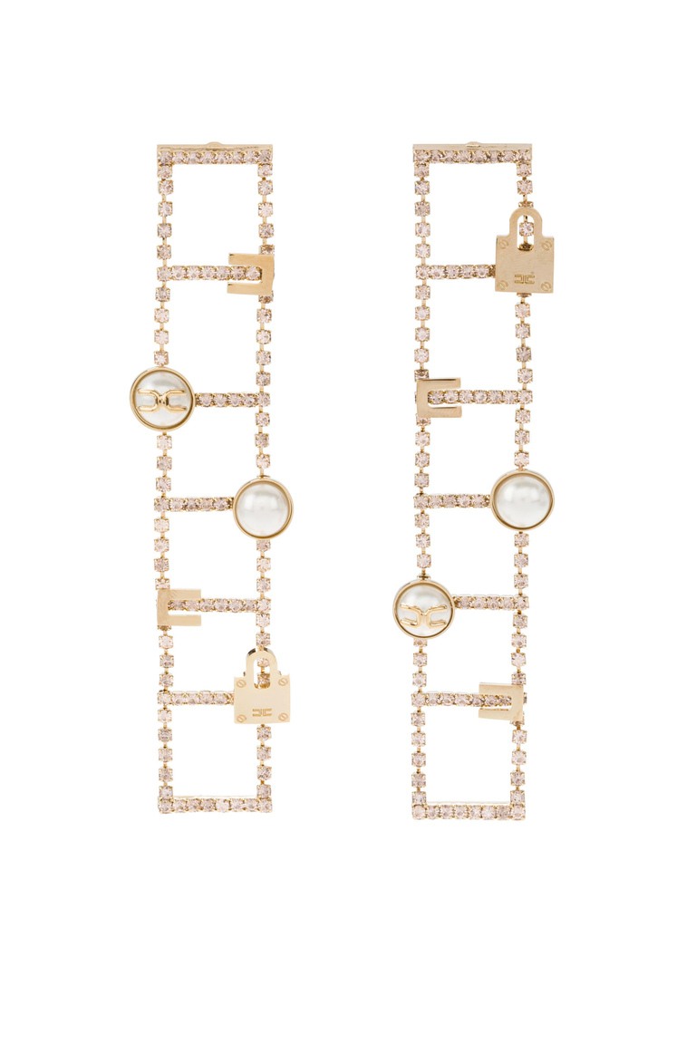 Earrings with light gold charms - Accessories | Elisabetta Franchi® Outlet