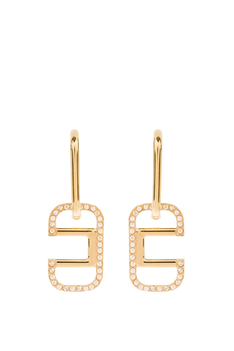 Pendant earrings with rhinestones by Elisabetta Franchi - Jewels | Elisabetta Franchi® Outlet