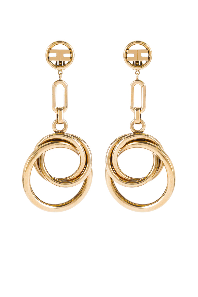 Light gold porthole earrings - Accessories | Elisabetta Franchi® Outlet