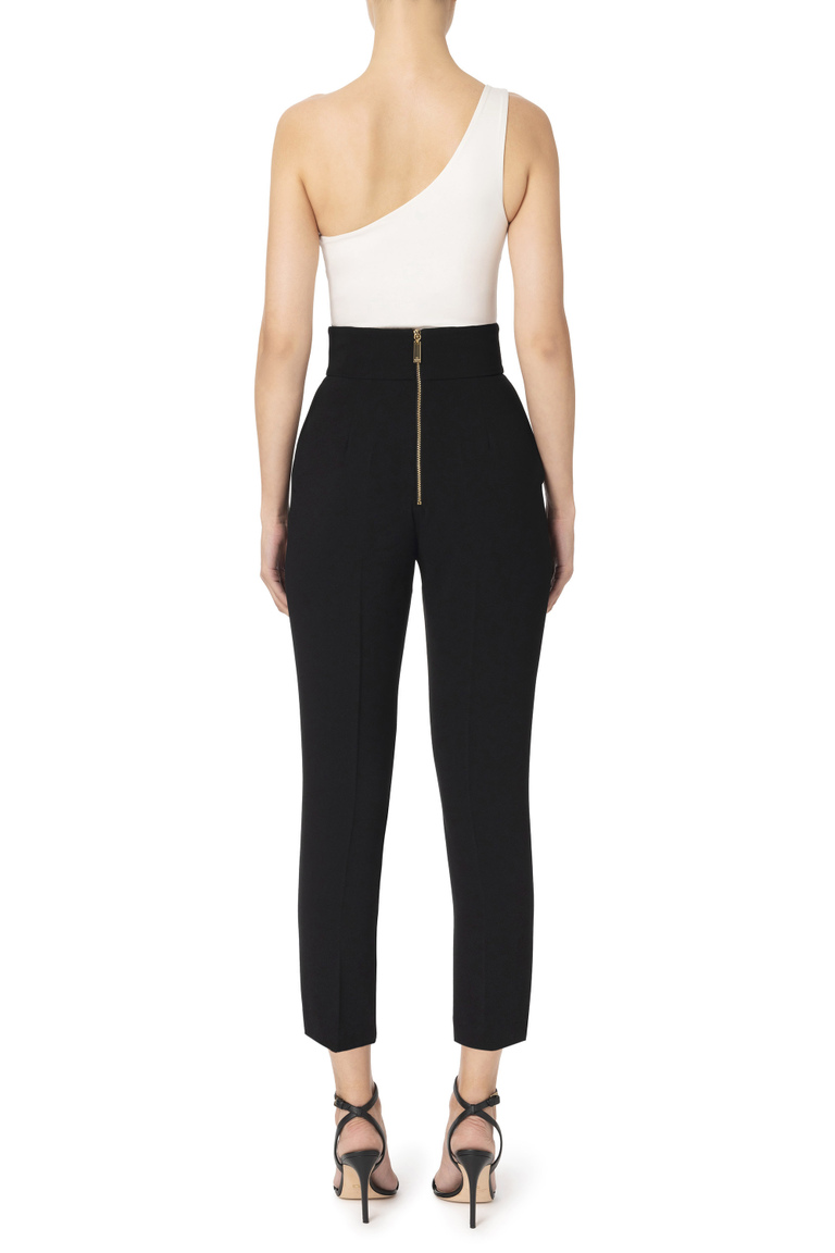 Straight pants with logo - Skinny Trousers | Elisabetta Franchi® Outlet
