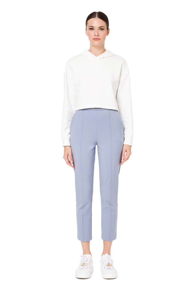 Slim fit trousers with ribbing - Skinny Trousers | Elisabetta Franchi® Outlet