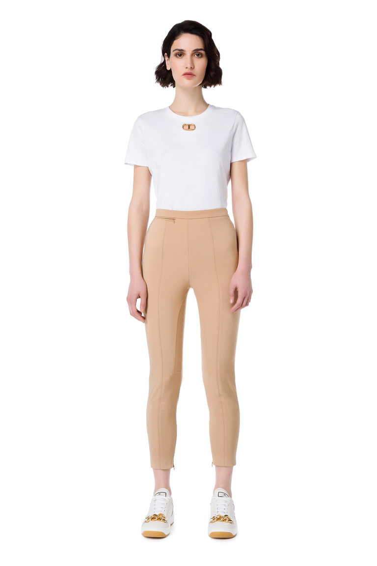 Stretch equestrian style trousers - Trousers | Elisabetta Franchi® Outlet