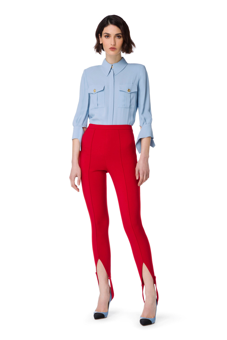 Skinny equestrian style stirrup trousers - Trousers | Elisabetta Franchi® Outlet