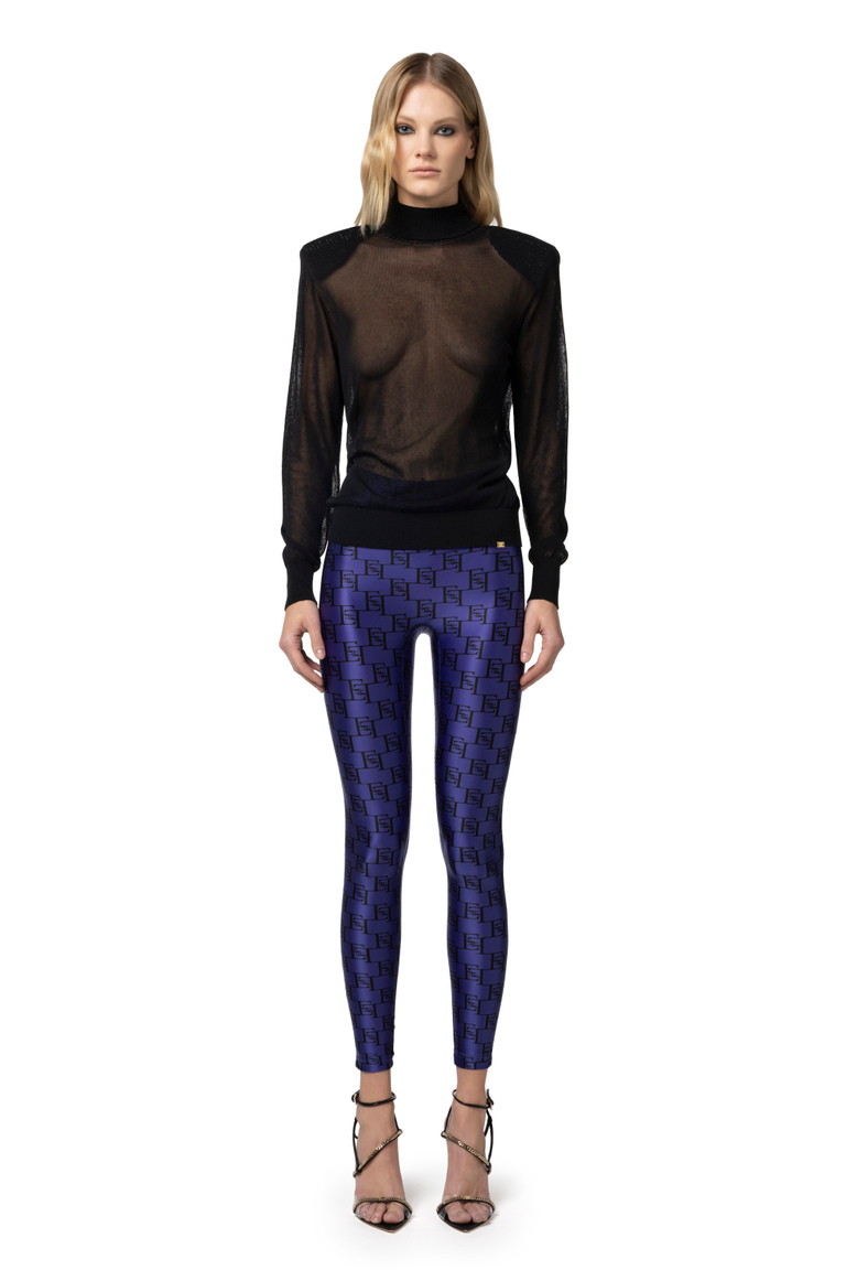 Leggings en lycra avec imprimé logo - Pantalons skinny | Elisabetta Franchi® Outlet