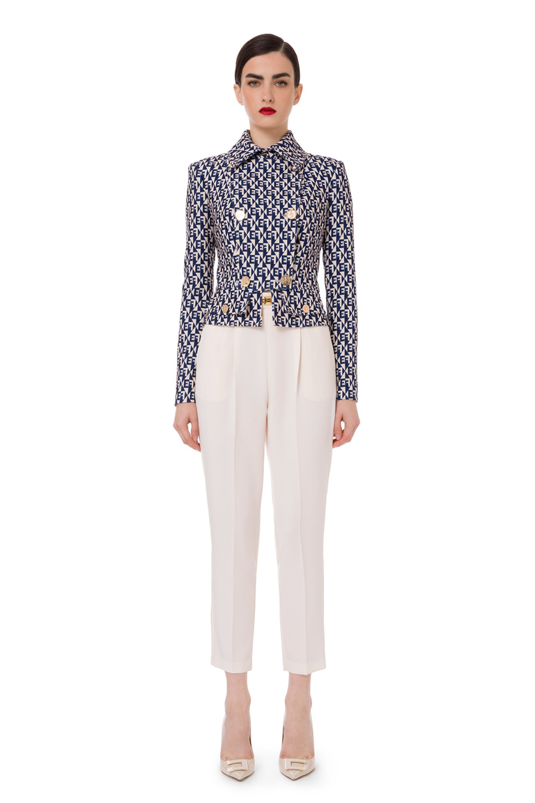 Trousers with darts and horsebit accessory - Baggy Trousers | Elisabetta Franchi® Outlet