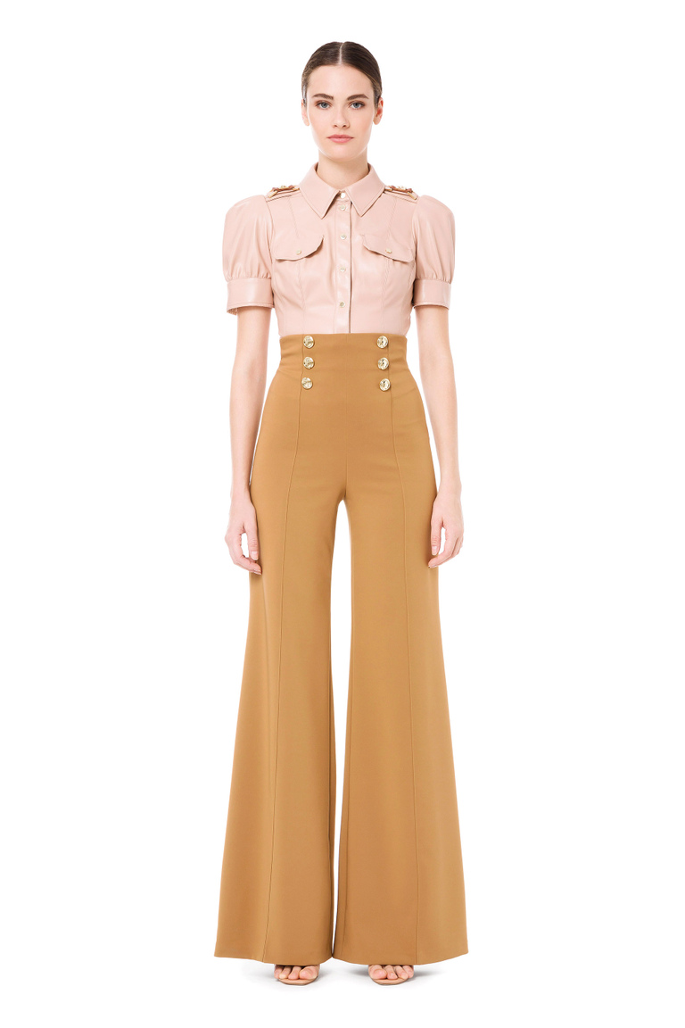 Bell-bottom trousers with buttons - Trousers | Elisabetta Franchi® Outlet
