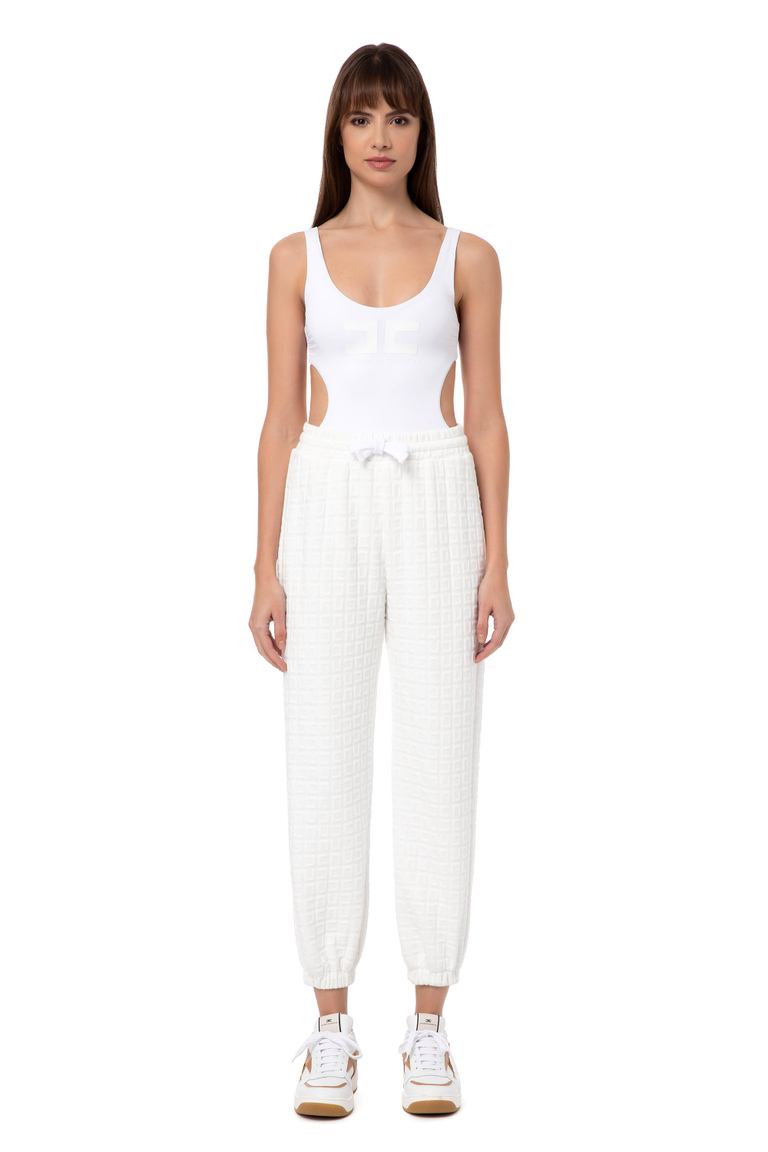Jacquard fleece trousers - Trousers | Elisabetta Franchi® Outlet
