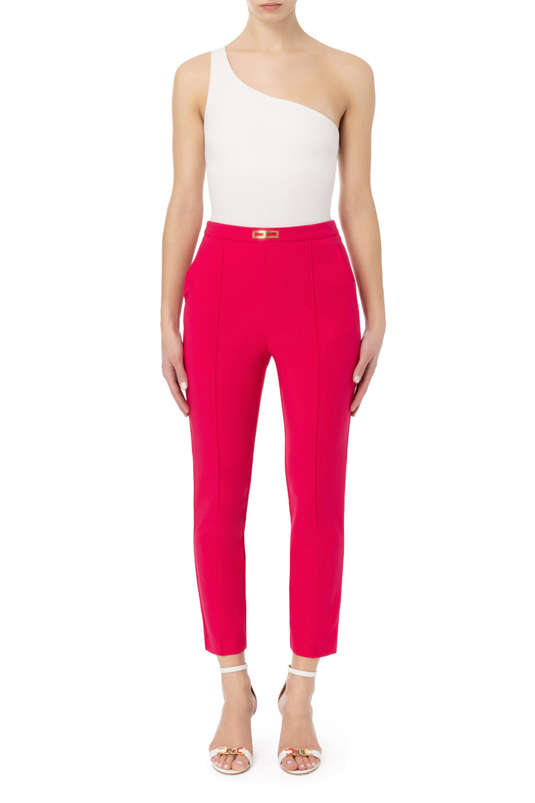 Technical bi-elastic fabric tapered trousers - Baggy Trousers | Elisabetta Franchi® Outlet
