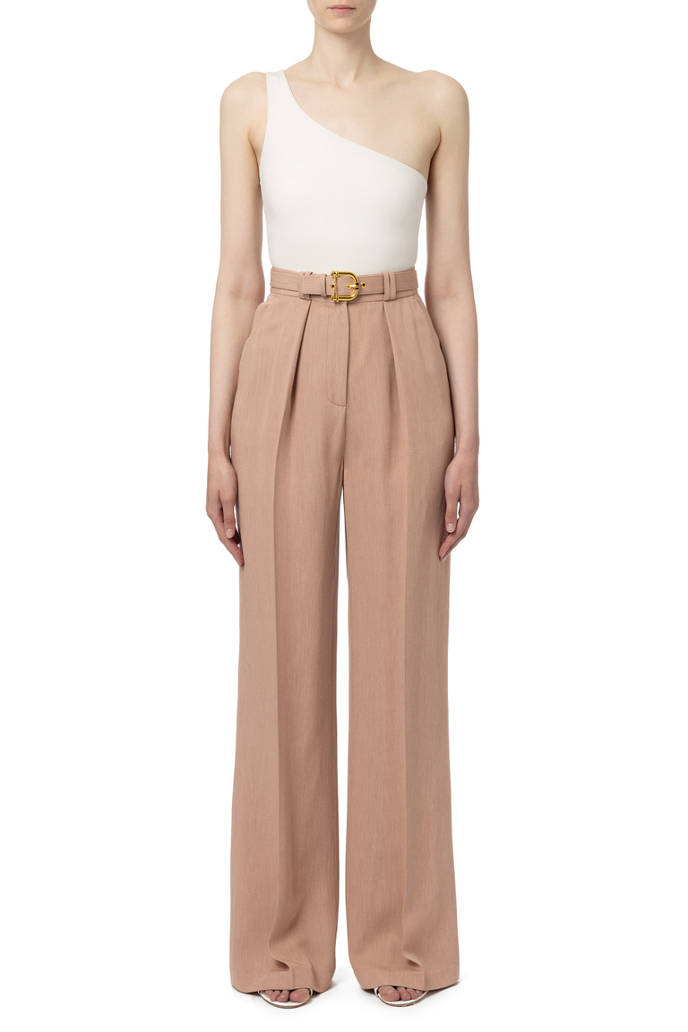 Two-tone trousers with darts - Baggy Trousers | Elisabetta Franchi® Outlet