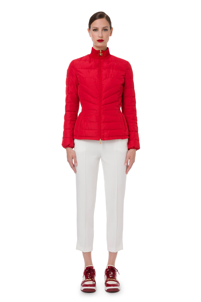 Top stitched 100 g short down jacket - Down Jackets | Elisabetta Franchi® Outlet