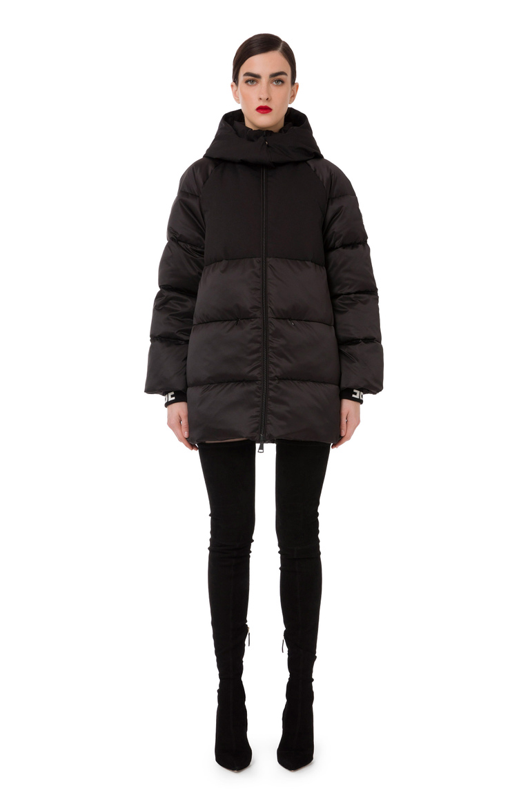 Padded quilted coat with removable hood - Coats And Jackets | Elisabetta Franchi® Outlet