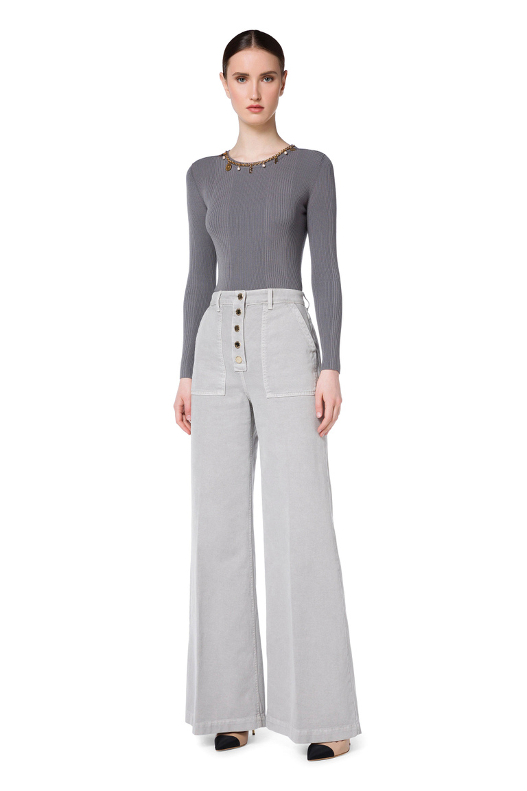 Loose fit denim trousers by Elisabetta Franchi - Regular Jeans | Elisabetta Franchi® Outlet