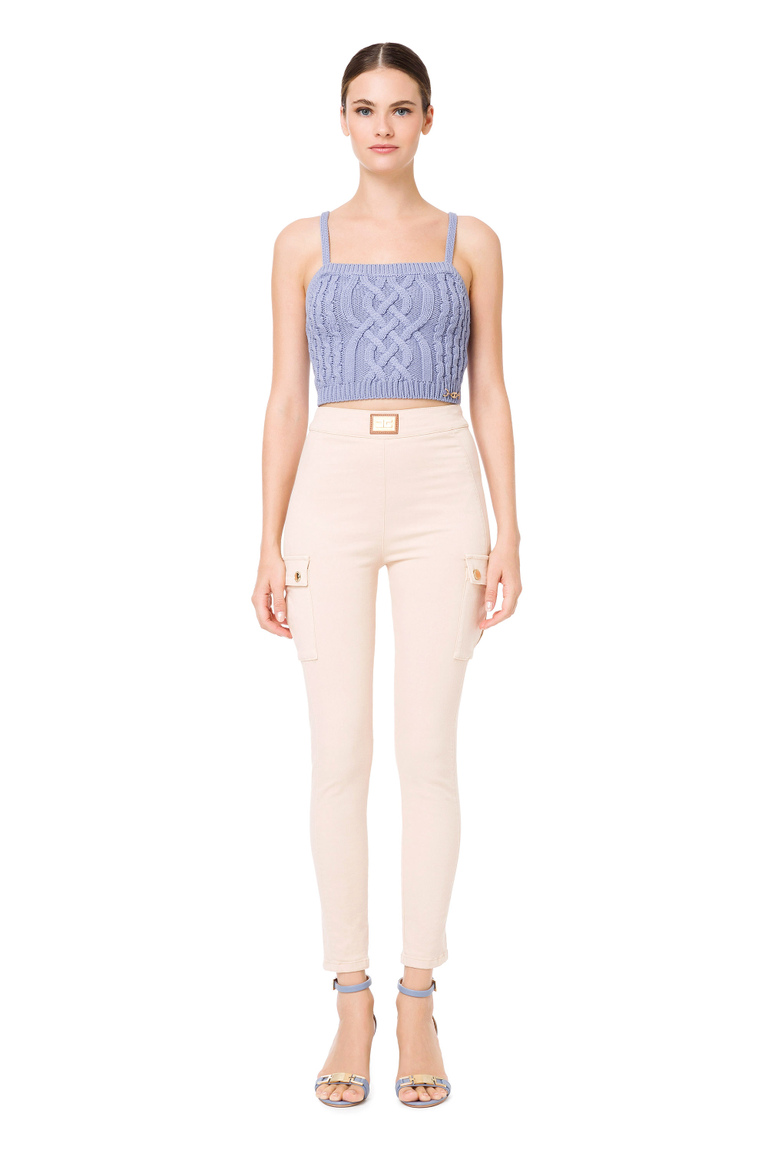 Jeggings in denim Elisabetta Franchi - Jeans skinny | Elisabetta Franchi® Outlet