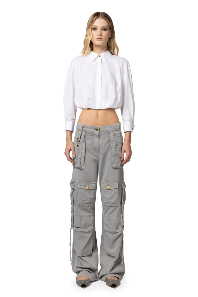 Cargo jeans with laces - Wide Jeans | Elisabetta Franchi® Outlet