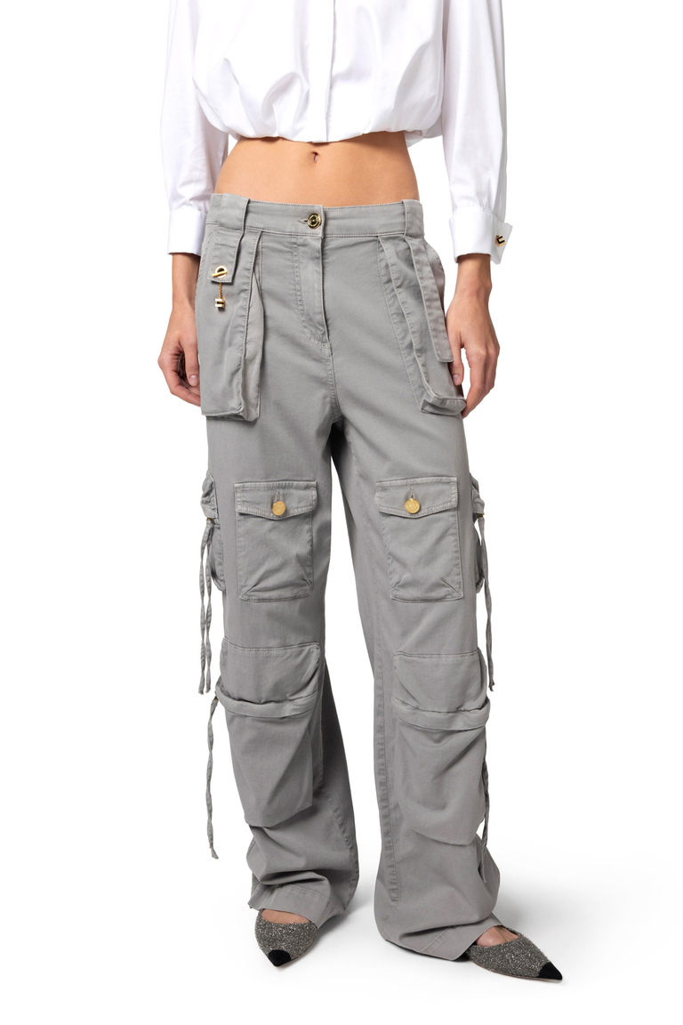 Cargo jeans with laces - Denim | Elisabetta Franchi® Outlet