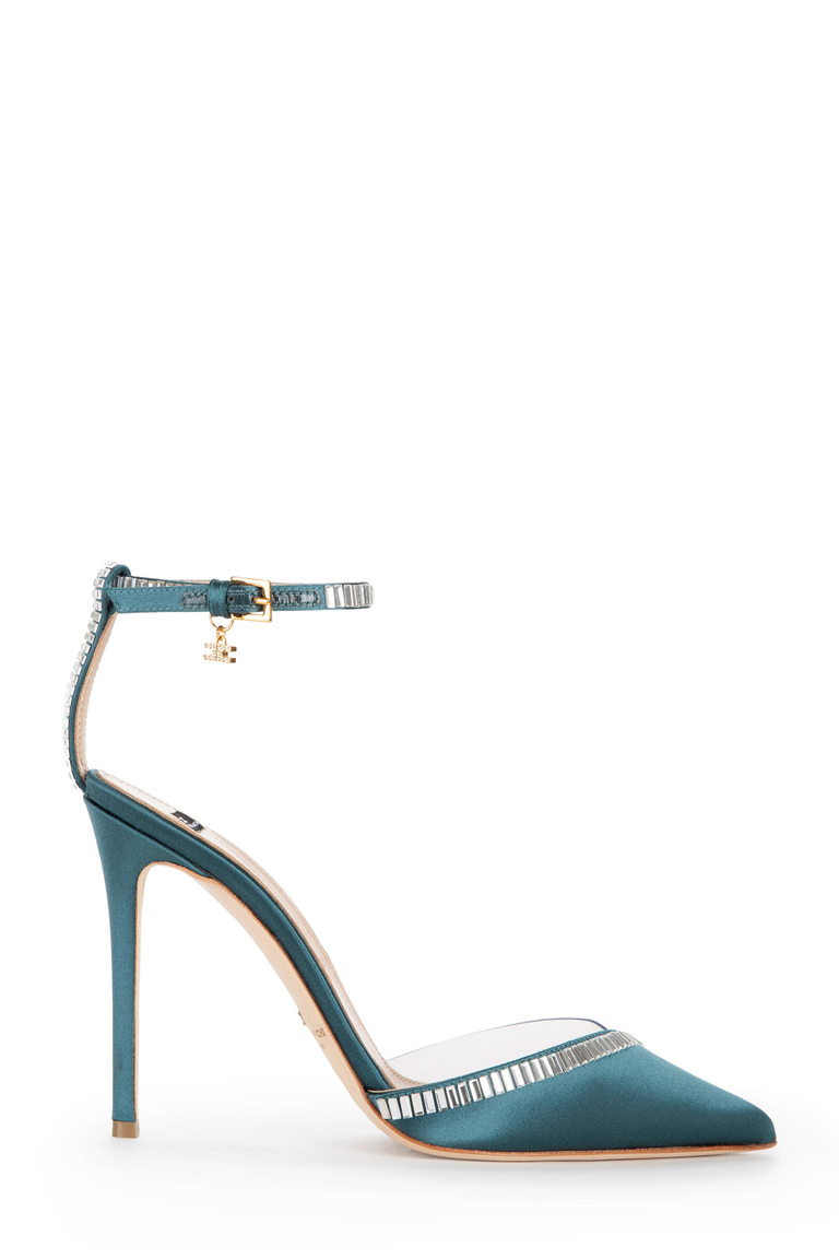 Pumps aus Satin mit Strass - New Now | Elisabetta Franchi® Outlet