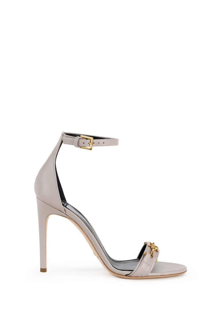 Leather sandals with horsebit - Sandal | Elisabetta Franchi® Outlet