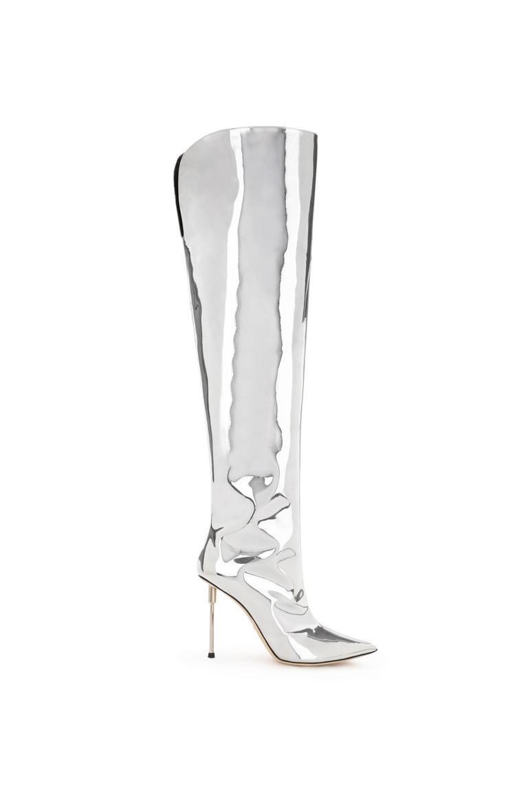 Bottes cuissardes en tissu miroir - Chaussures | Elisabetta Franchi® Outlet