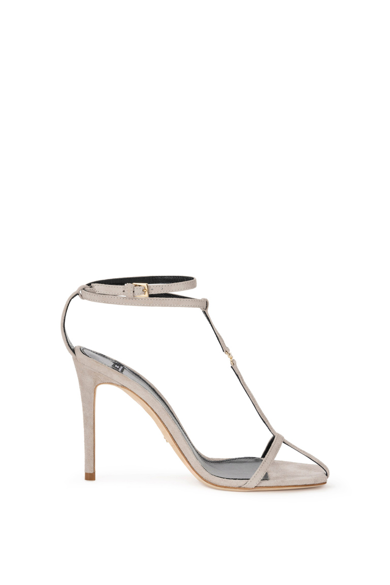 Suede sandals with t-bar - Sandal | Elisabetta Franchi® Outlet