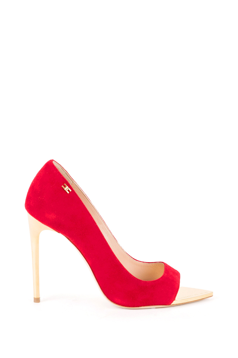 Pumps with golden heel and toe - Shoes | Elisabetta Franchi® Outlet