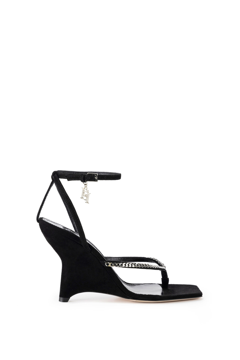Suede sandals with wedge - Sandal | Elisabetta Franchi® Outlet
