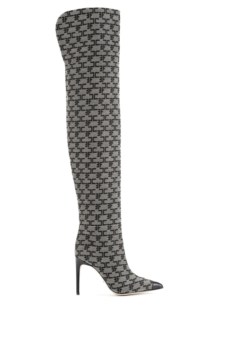 Monogram cuissardes boots - Shoes | Elisabetta Franchi® Outlet