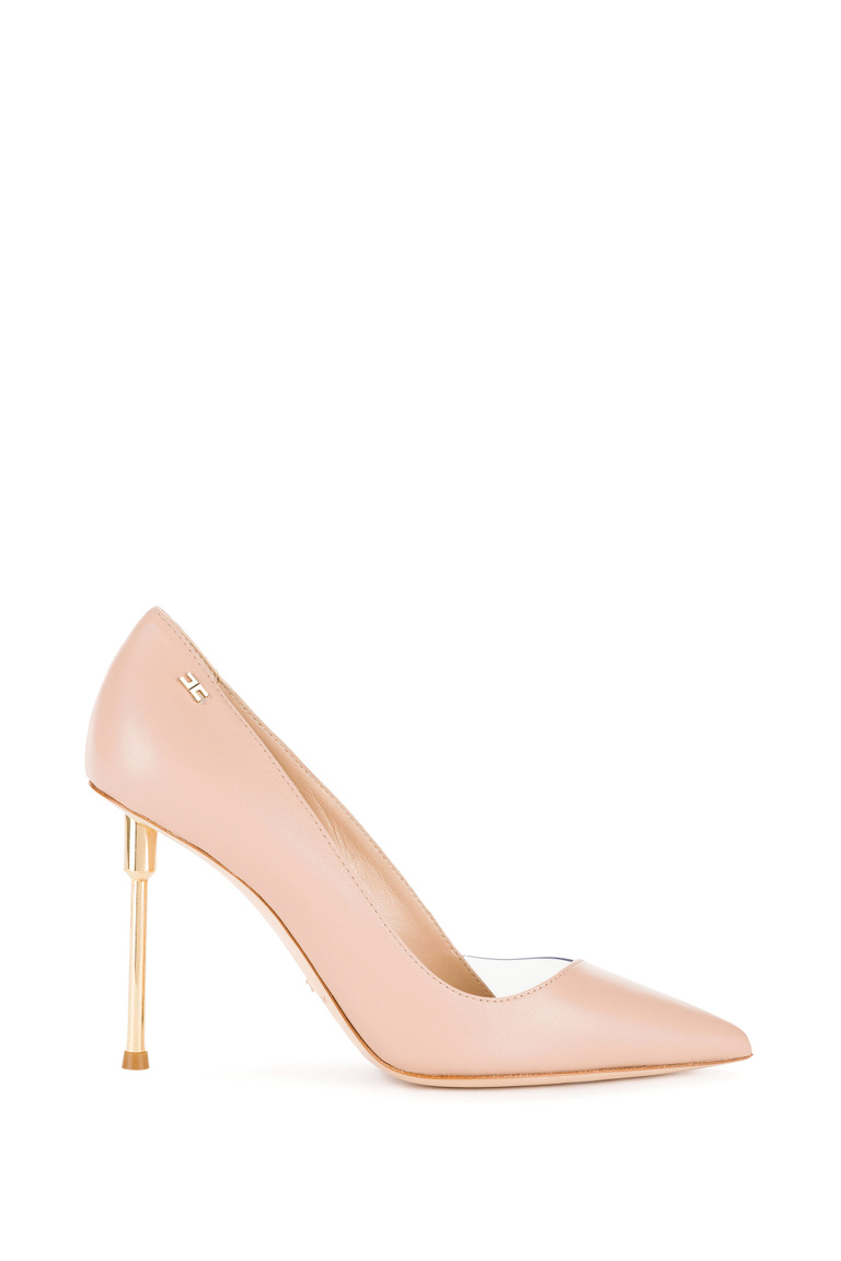 Pumps with golden metal heel - Shoes | Elisabetta Franchi® Outlet