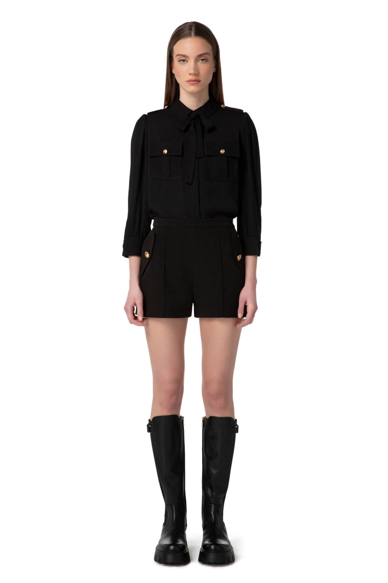 Short en crêpe avec ceinture - Shorts | Elisabetta Franchi® Outlet