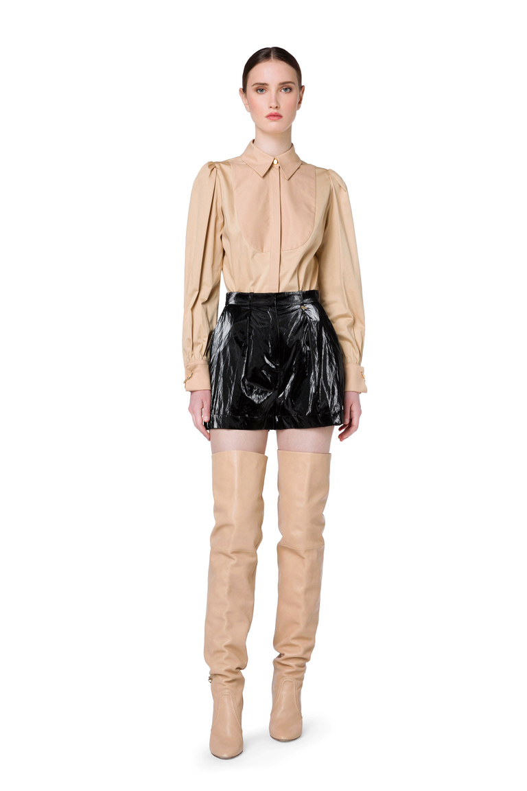 Shorts with high waistband with turn-ups - Trousers | Elisabetta Franchi® Outlet