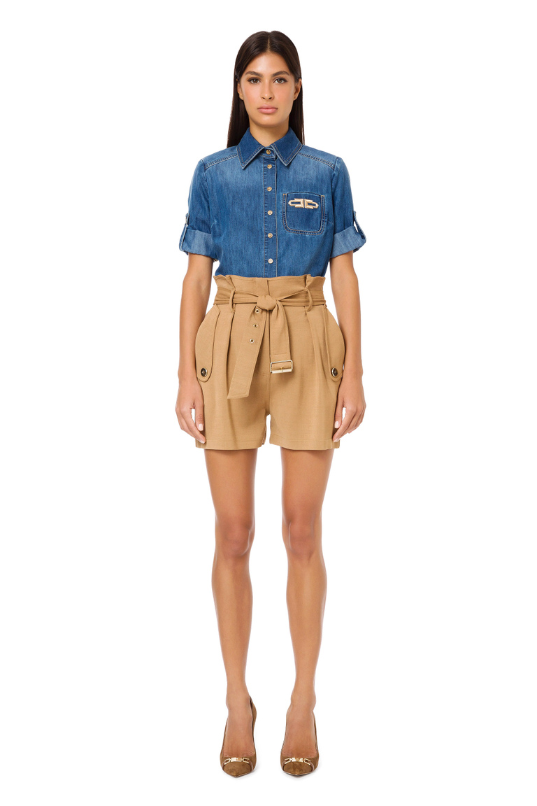 Candy shorts with belt - Shorts | Elisabetta Franchi® Outlet