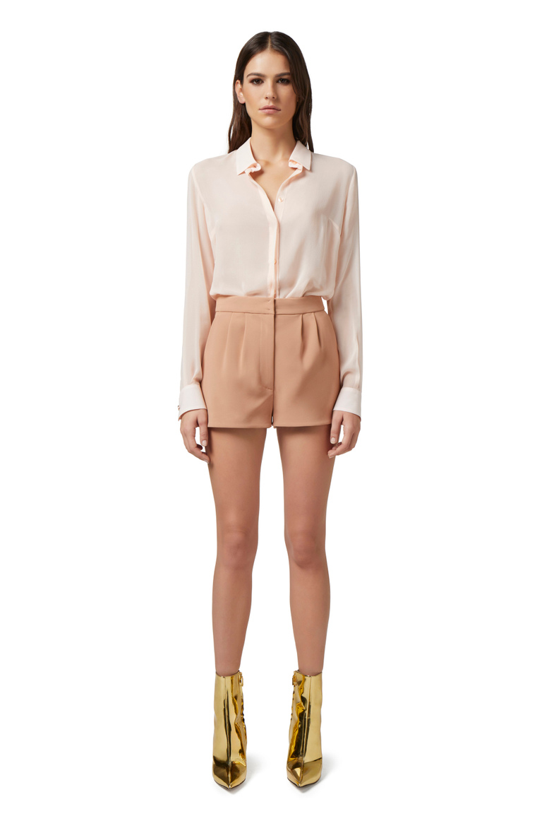 Shorts aus Crêpe mit Bundfalten - Shorts | Elisabetta Franchi® Outlet