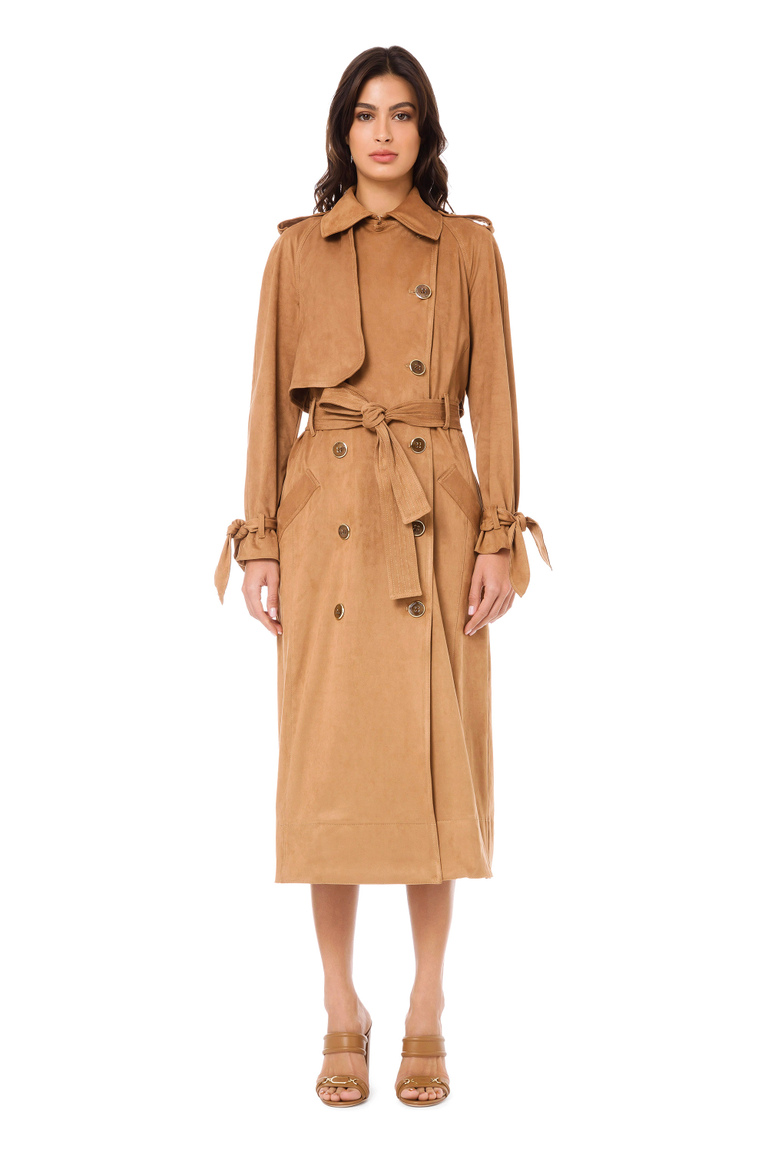 Double-breasted long trench coat - Jackets | Elisabetta Franchi® Outlet