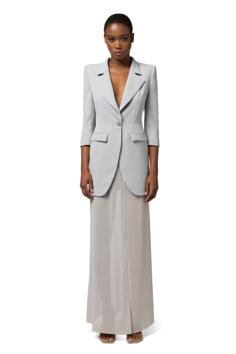 Crêpe jacket and georgette skirt outfit - Dresses | Elisabetta Franchi® Outlet