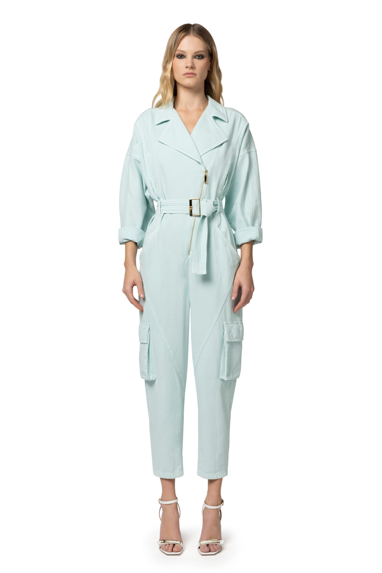 Cargo denim jumpsuit - Jumpsuits | Elisabetta Franchi® Outlet