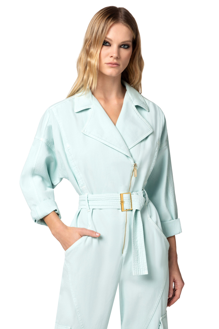 Cargo denim jumpsuit - Jumpsuits | Elisabetta Franchi® Outlet