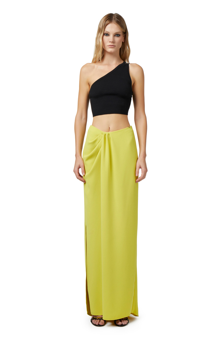 Rib knit asymmetric cropped top - Top | Elisabetta Franchi® Outlet