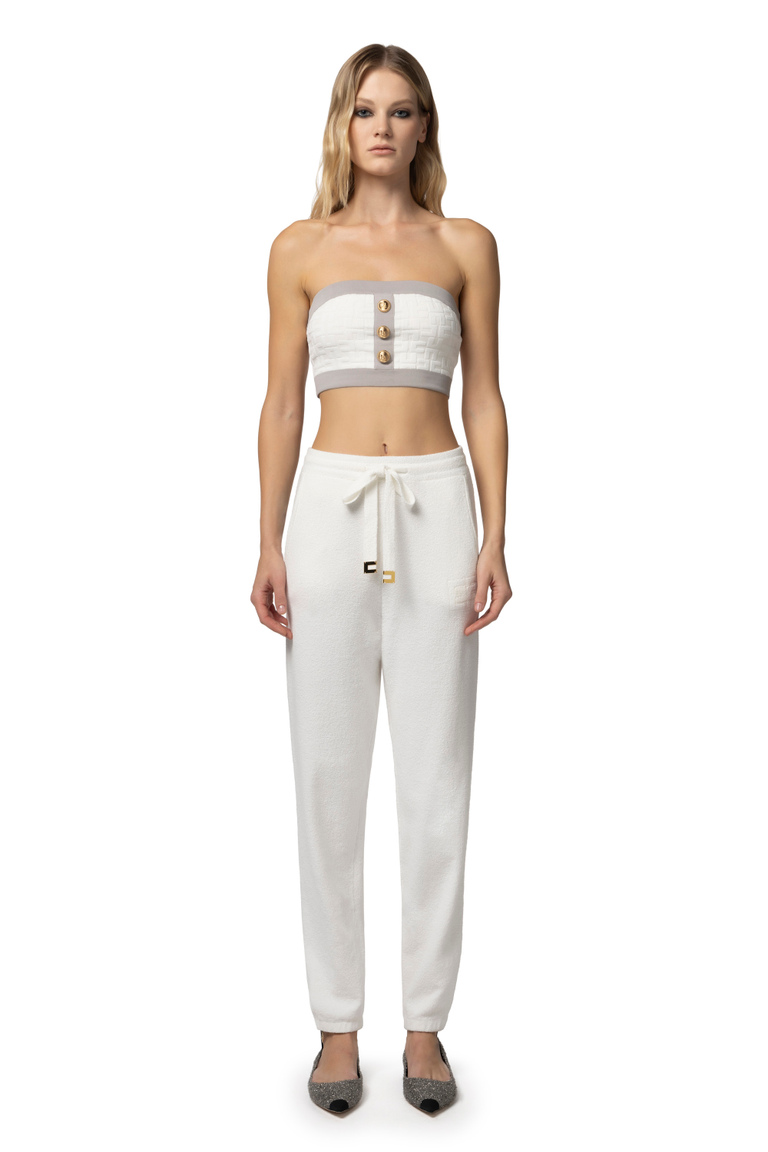 Embossed viscose bandeau top - Top | Elisabetta Franchi® Outlet