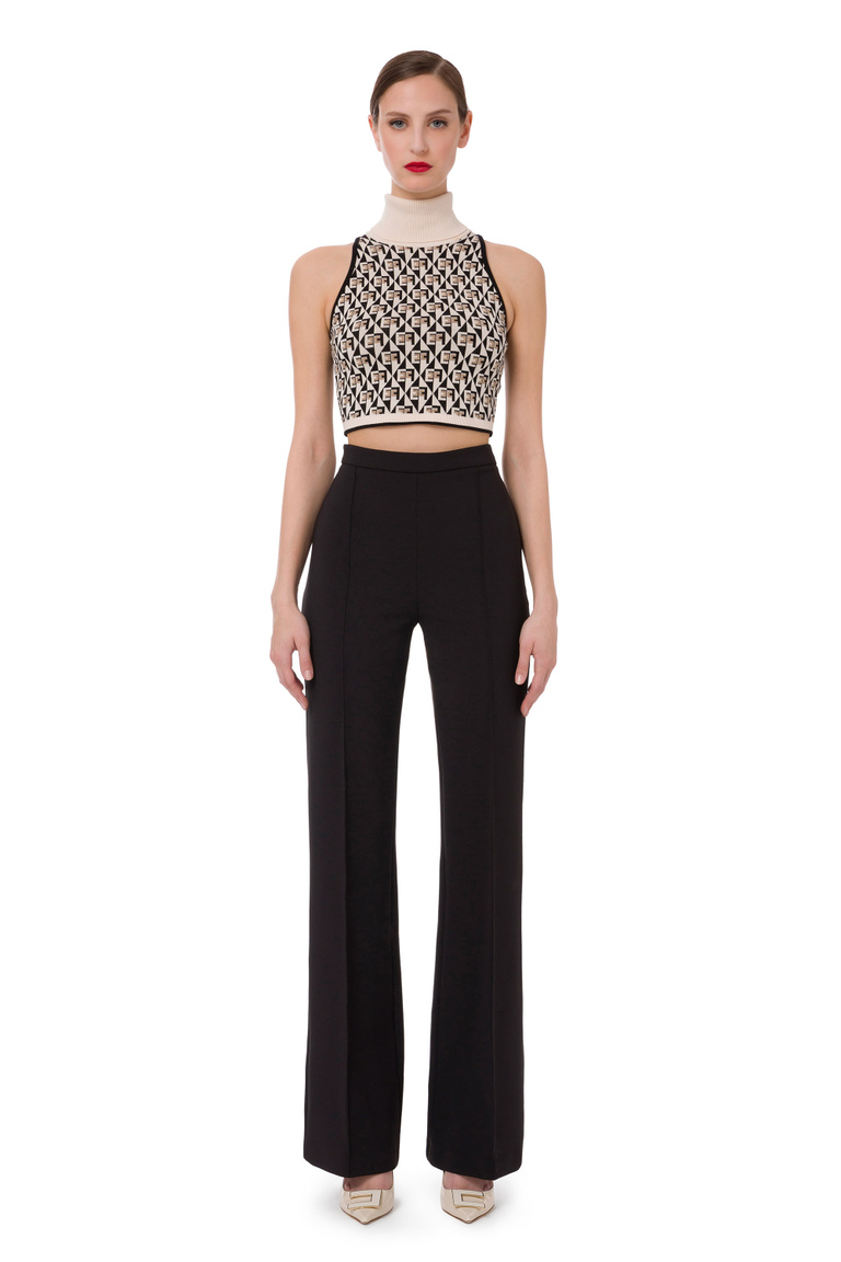 Top with halter neck and diamond pattern - Top | Elisabetta Franchi® Outlet