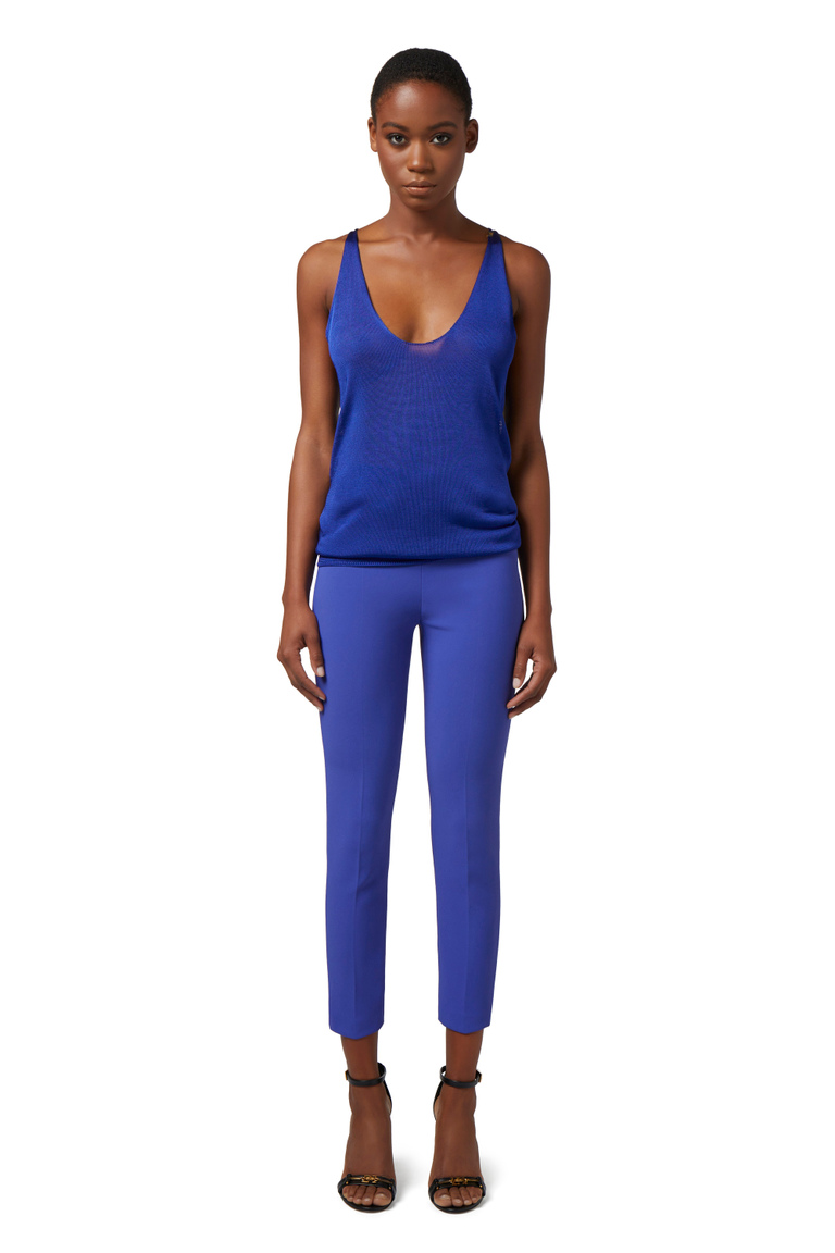 Shiny viscose top with halter neck - Top | Elisabetta Franchi® Outlet