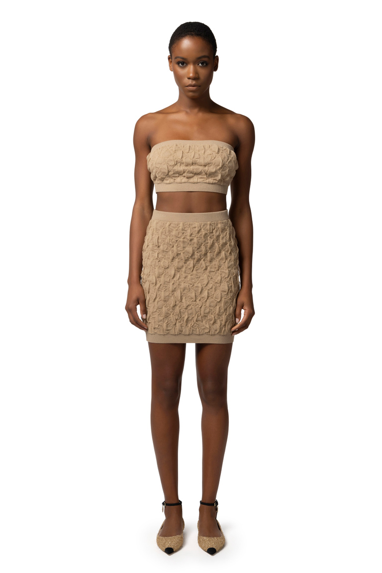 Top de banda de viscosa gofrada - Apparel | Elisabetta Franchi® Outlet