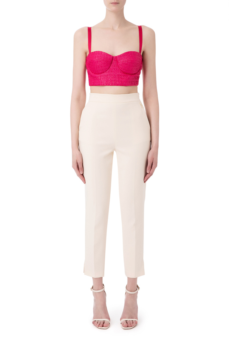 Raffia top with cups - Top | Elisabetta Franchi® Outlet