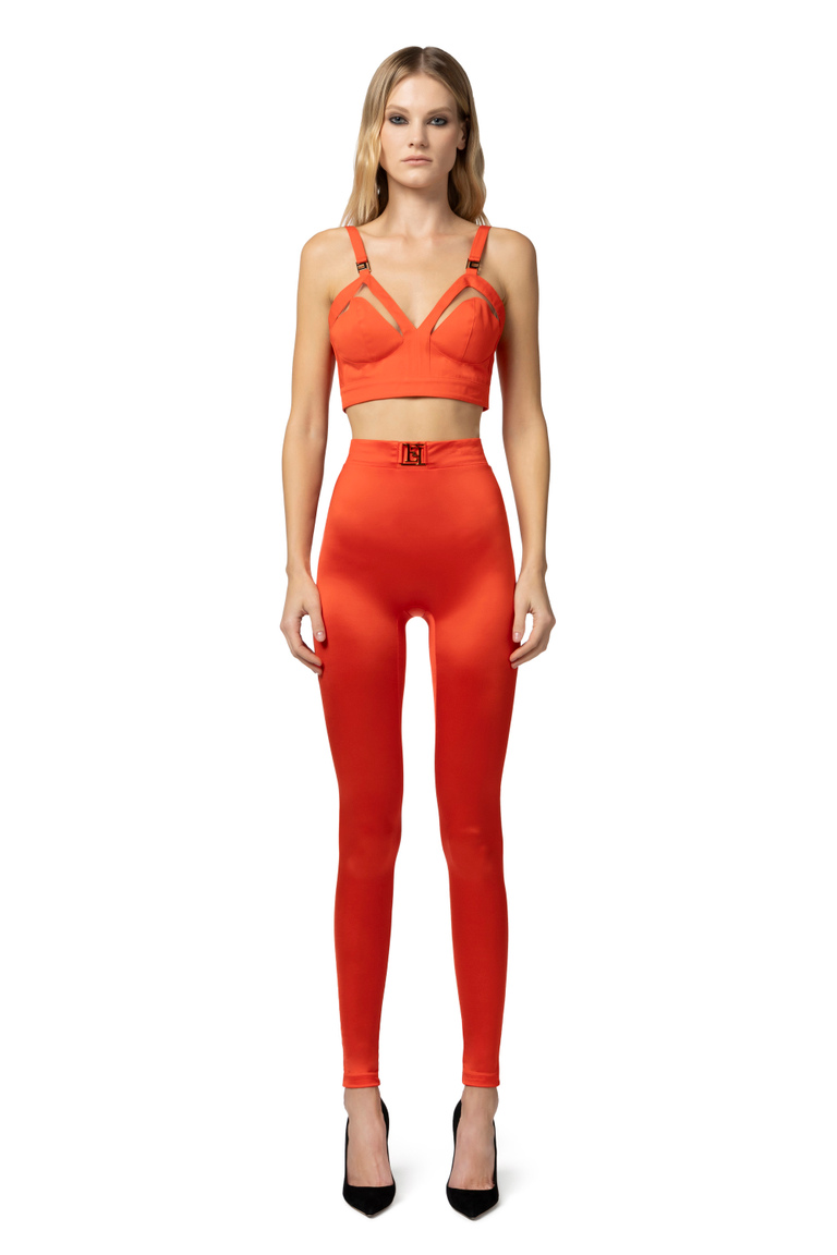 Bustier-Top aus Baumwolle mit Cut-out - Top e T-shirts | Elisabetta Franchi® Outlet