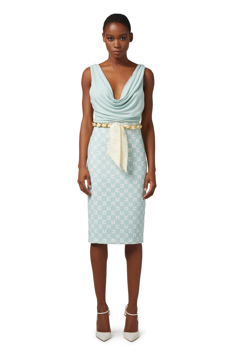 Draped top in jersey fabric - Top | Elisabetta Franchi® Outlet