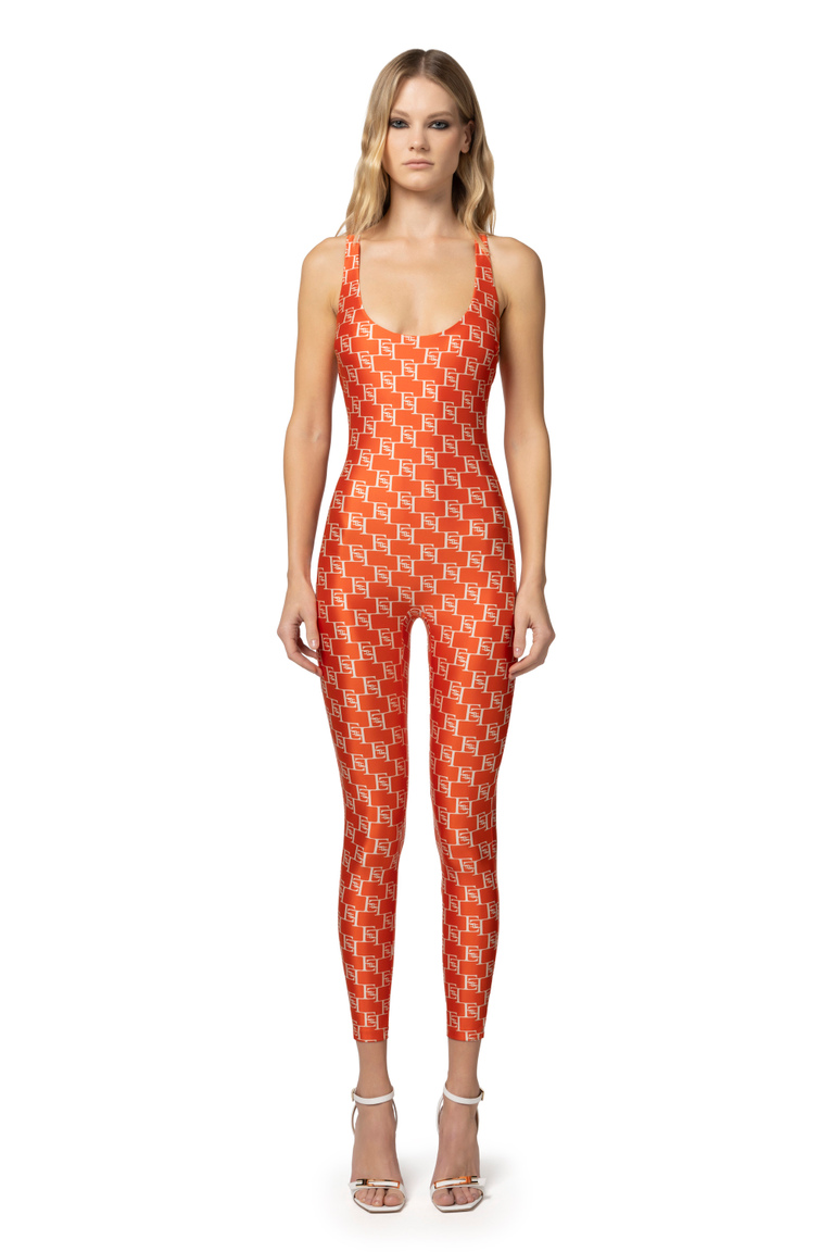 Tuta in lycra con stampa logo - Tute | Elisabetta Franchi® Outlet