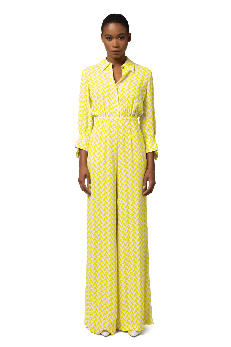 Jumpsuit in printed viscose georgette fabric - Apparel | Elisabetta Franchi® Outlet