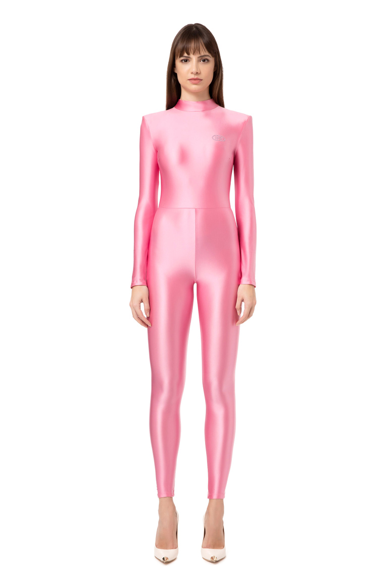 Lycra jumpsuit with rhinestones - Jumpsuits | Elisabetta Franchi® Outlet